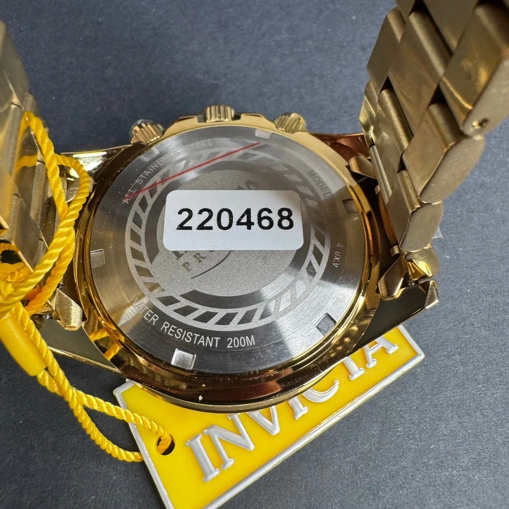 Invicta Pro Diver Chronograph Gold Tone Blue Dial Mens Watch 36974 New